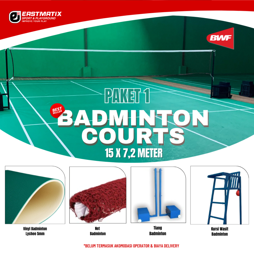 Paket Lapangan Vinyl Badminton Lychee Eastmatix 