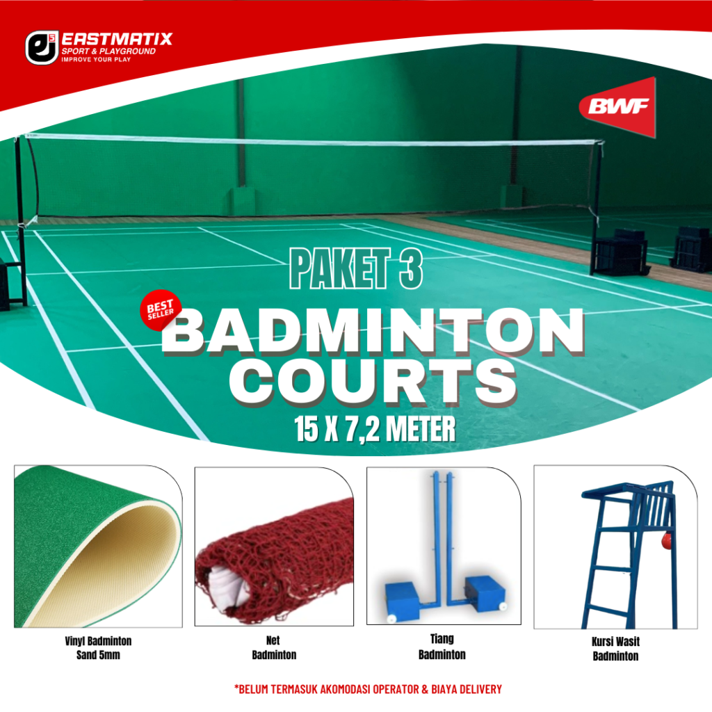 Paket Lapangan Vinyl Badminton Sand Eastmatix 